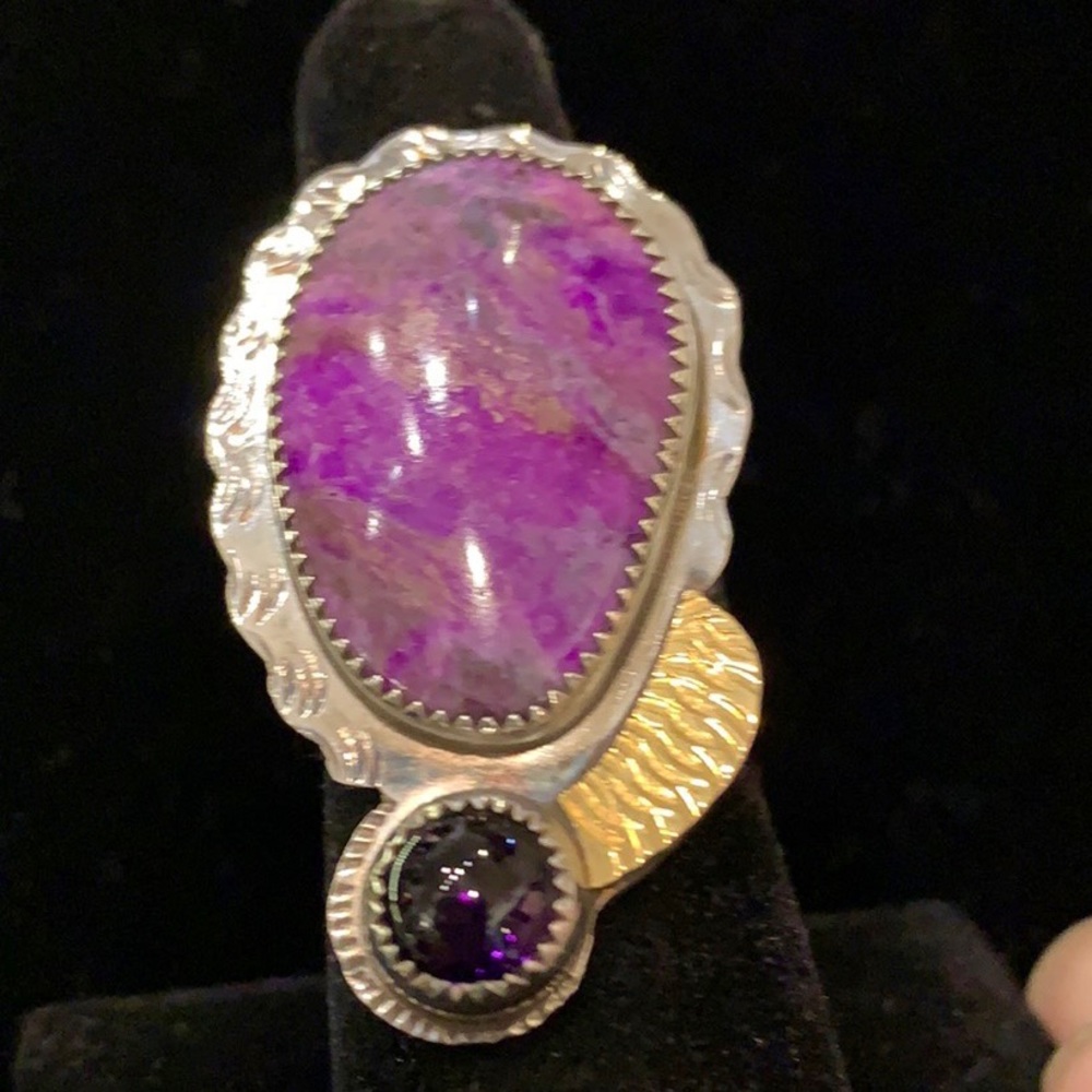 Julie Shaw Artisan Sugilite Amethyst Ring 7.5